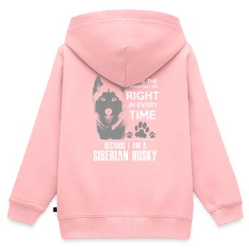 Siberian Husky - Kinder Premium Organic Zip Hoodie - Rosa - Hinten - AI Model Kid Female (0cm)