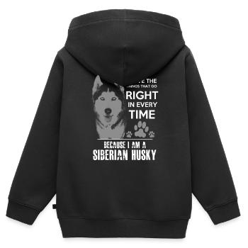 Siberian Husky - Kinder Premium Organic Zip Hoodie - Schwarz - Hinten - AI Model Kid Male (0cm)