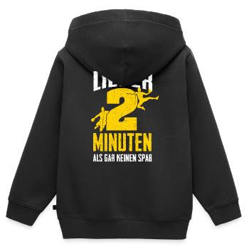 Handball Lieber 2 Minuten - Kinder Premium Organic Zip Hoodie - Schwarz - Hinten - AI Model Kid Male (0cm)