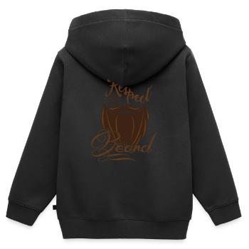 Bart - Kinder Premium Organic Zip Hoodie - Schwarz - Hinten - AI Model Kid Male (0cm)