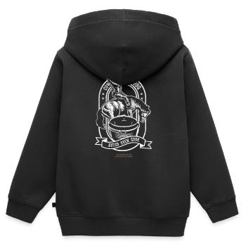 Dutch Oven T Shirt Cowboy Style Cooking - Kids Premium Organic Zip-up Hoodie - black - Back - AI Model Kid Male (0cm)
