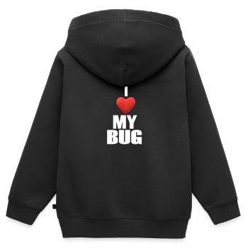 J'aime mon insecte - Sweat Premium à capuche zippé enfant bio - noir - Dos - AI Model Kid Male (0cm)