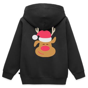 Weihnachten Rudolph das Rentier red nose reindeer - Kinder Premium Organic Zip Hoodie - Schwarz - Hinten - AI Model Kid Male (0cm)