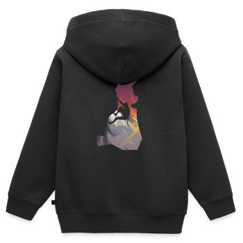 Klettern - Mann Silhouette - Kinder Premium Organic Zip Hoodie - Schwarz - Hinten - AI Model Kid Male (0cm)
