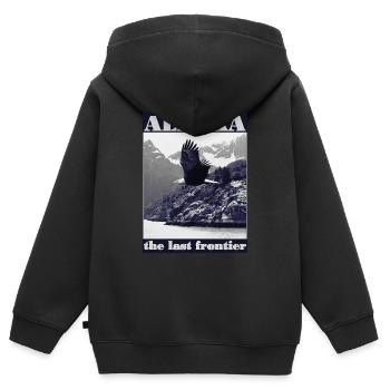 Alaska - La dernière frontière - Sweat Premium à capuche zippé enfant bio - noir - Dos - AI Model Kid Male (0cm)