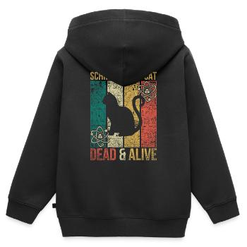 Physik Experiment Schrödingers Katze - Kinder Premium Organic Zip Hoodie - Schwarz - Hinten - AI Model Kid Male (0cm)