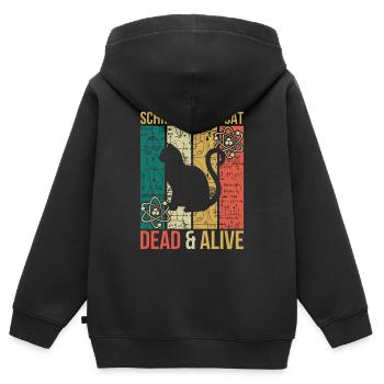 Physik Gedankenexperiment Schrödingers Katze - Kinder Premium Organic Zip Hoodie - Schwarz - Hinten - AI Model Kid Male (0cm)
