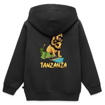 Tansania - Kinder Premium Organic Zip Hoodie - Schwarz - Hinten - AI Model Kid Male (0cm)