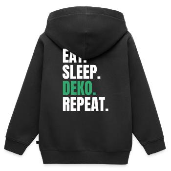 Eat Sleep Deko Repeat Dekorieren Deko - Kinder Premium Organic Zip Hoodie - Schwarz - Hinten - AI Model Kid Male (0cm)