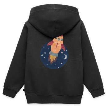 Rocket - Kids Premium Organic Zip-up Hoodie - black - Back - AI Model Kid Male (0cm)