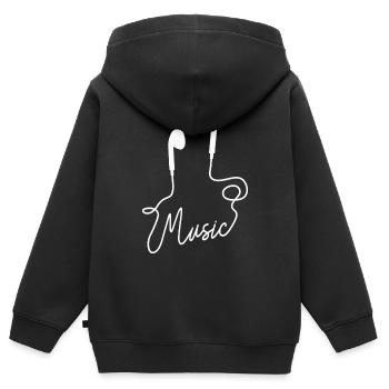 Casque de musique - Sweat Premium à capuche zippé enfant bio - noir - Dos - AI Model Kid Male (0cm)