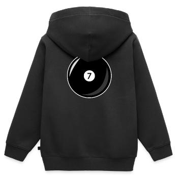 Billardkugel 7 schwarz Billard sieben - Kinder Premium Organic Zip Hoodie - Schwarz - Hinten - AI Model Kid Male (0cm)