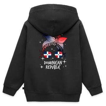 Dominikanische Republik - Kinder Premium Organic Zip Hoodie - Schwarz - Hinten - AI Model Kid Male (0cm)