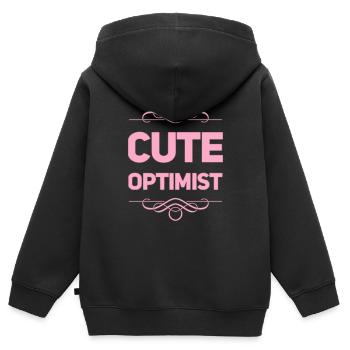 Cute Optimist - Kinder Premium Organic Zip Hoodie - Schwarz - Hinten - AI Model Kid Male (0cm)