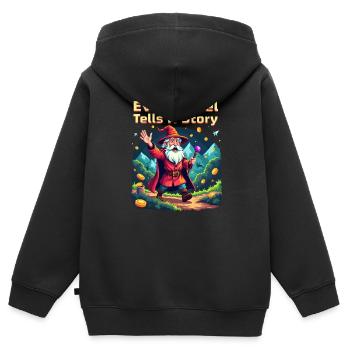 Chaque pixel raconte une histoire - Retro Gaming - Sweat Premium à capuche zippé enfant bio - noir - Dos - AI Model Kid Male (0cm)