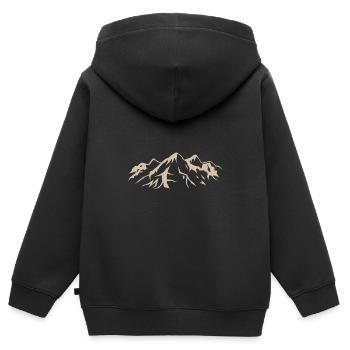 Mountains outline - Kids Premium Organic Zip-up Hoodie - black - Back - AI Model Kid Male (0cm)