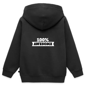 100% génial - Sweat Premium à capuche zippé enfant bio - noir - Dos - AI Model Kid Male (0cm)
