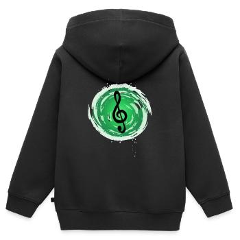 musikalisches Statement - Kinder Premium Organic Zip Hoodie - Schwarz - Hinten - AI Model Kid Male (0cm)