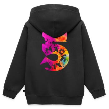 MAGICAL 5. GEBURTSTAG EINHORN - Kinder Premium Organic Zip Hoodie - Schwarz - Hinten - AI Model Kid Male (0cm)