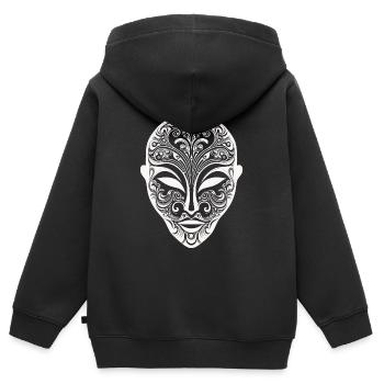 Yoga mask spiritual - Sweat Premium à capuche zippé enfant bio - noir - Dos - AI Model Kid Male (0cm)