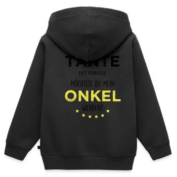 Coole Tante - Onkel - Kinder Premium Organic Zip Hoodie - Schwarz - Hinten - AI Model Kid Male (0cm)