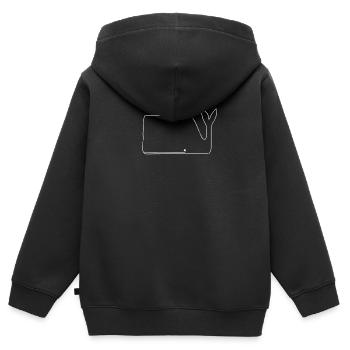 Wal - Kinder Premium Organic Zip Hoodie - Schwarz - Hinten - AI Model Kid Male (0cm)