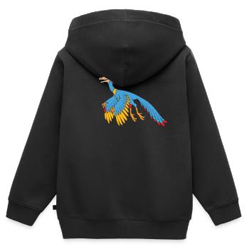 Archaeopteryx - Sweat Premium à capuche zippé enfant bio - noir - Dos - AI Model Kid Male (0cm)