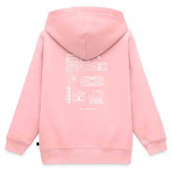 retro game blaupause nerd pc game 8bit konsole lol - Kinder Premium Organic Zip Hoodie - Rosa - Hinten - AI Model Kid Female (0cm)