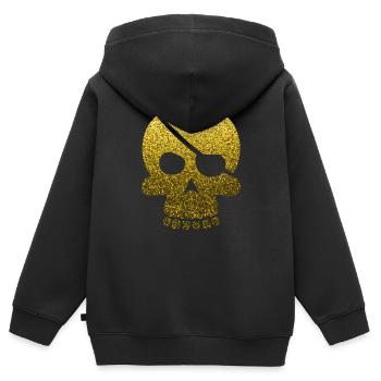 Pirate du crâne - Sweat Premium à capuche zippé enfant bio - noir - Dos - AI Model Kid Male (0cm)