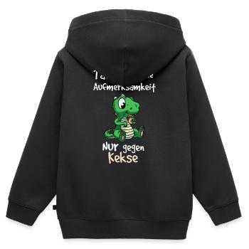 Petit crocodile style - Sweat Premium à capuche zippé enfant bio - noir - Dos - AI Model Kid Male (0cm)