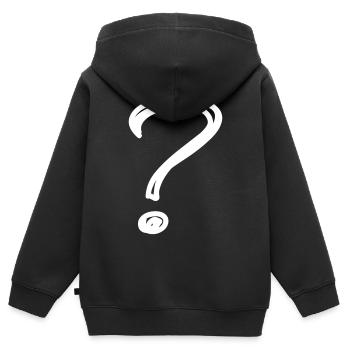 Ein Fragezeichen - Kinder Premium Organic Zip Hoodie - Schwarz - Hinten - AI Model Kid Male (0cm)
