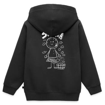 Dampf Sauna Strichmännchen - Kinder Premium Organic Zip Hoodie - Schwarz - Hinten - AI Model Kid Male (0cm)