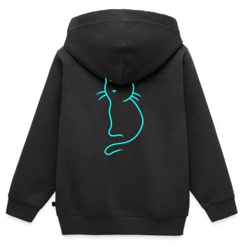 Kätzchen Katze Katzen Haustiere Kinder Miau - Kinder Premium Organic Zip Hoodie - Schwarz - Hinten - AI Model Kid Male (0cm)