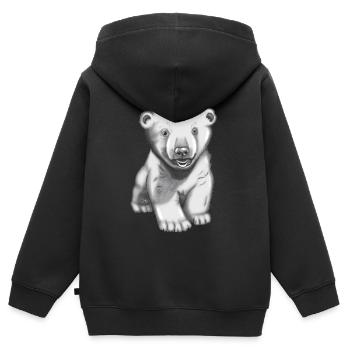 Eisbär Handgezeichnet Eisbären Shirt - Kinder Premium Organic Zip Hoodie - Schwarz - Hinten - AI Model Kid Male (0cm)