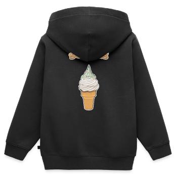 Softeis - Kinder Premium Organic Zip Hoodie - Schwarz - Hinten - AI Model Kid Male (0cm)