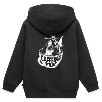 Caffeine Shark - Sweat Premium à capuche zippé enfant bio - noir - Dos - AI Model Kid Male (0cm)