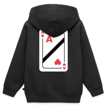 Herz As Spielkarte - Kinder Premium Organic Zip Hoodie - Schwarz - Hinten - AI Model Kid Male (0cm)