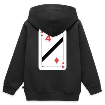 Karo Vier Spielkarte Pokerkarte - Kinder Premium Organic Zip Hoodie - Schwarz - Hinten - AI Model Kid Male (0cm)
