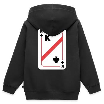 Kreuz König Spielkarte Pokerkarte - Kinder Premium Organic Zip Hoodie - Schwarz - Hinten - AI Model Kid Male (0cm)