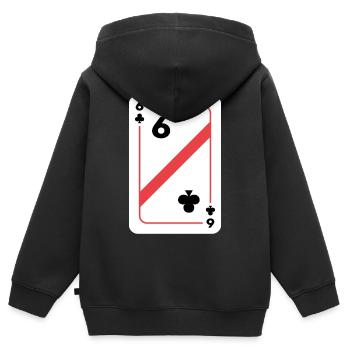 Kreuz Sechs Spielkarte Pokerkarte - Kinder Premium Organic Zip Hoodie - Schwarz - Hinten - AI Model Kid Male (0cm)