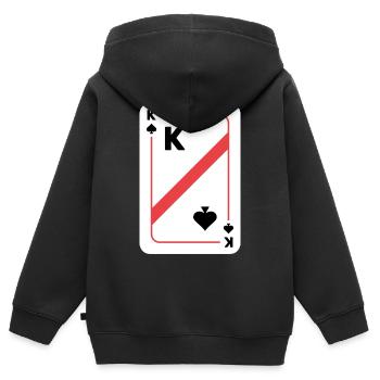 Pik König Spielkarte Pokerkarte - Kinder Premium Organic Zip Hoodie - Schwarz - Hinten - AI Model Kid Male (0cm)