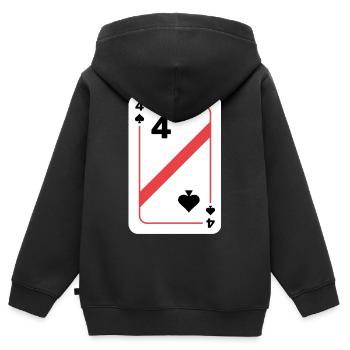 Pik Vier Spielkarte Pokerkarte - Kinder Premium Organic Zip Hoodie - Schwarz - Hinten - AI Model Kid Male (0cm)