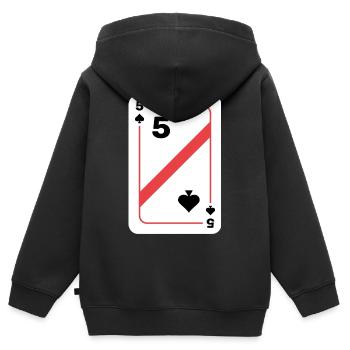 Pik Fünf Spielkarte Pokerkarte - Kinder Premium Organic Zip Hoodie - Schwarz - Hinten - AI Model Kid Male (0cm)