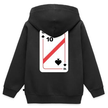 Ten Spades Playing Card Poker Card - Kids Premium Organic Zip-up Hoodie - black - Back - AI Model Kid Male (0cm)