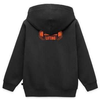 Powerlifting Bodybuilding Muskelaufbau Training - Kinder Premium Organic Zip Hoodie - Schwarz - Hinten - AI Model Kid Male (0cm)