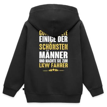 LKW Fahrer - LKW Fahrer - Kinder Premium Organic Zip Hoodie - Schwarz - Hinten - AI Model Kid Male (0cm)