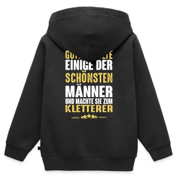 Klettern - Kletterer - Kinder Premium Organic Zip Hoodie - Schwarz - Hinten - AI Model Kid Male (0cm)