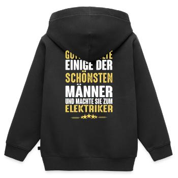 Elektriker - Elektriker - Kinder Premium Organic Zip Hoodie - Schwarz - Hinten - AI Model Kid Male (0cm)