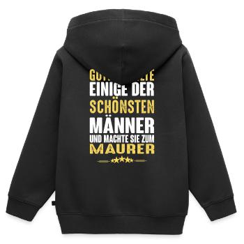 Maurer - Maurer - Kinder Premium Organic Zip Hoodie - Schwarz - Hinten - AI Model Kid Male (0cm)