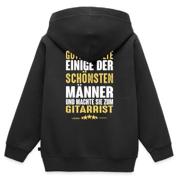 Gitarrist - Gitarrist - Kinder Premium Organic Zip Hoodie - Schwarz - Hinten - AI Model Kid Male (0cm)